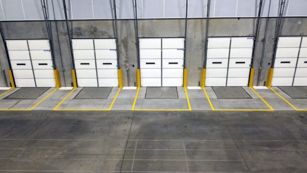 new warehouse striping for acadian crossing