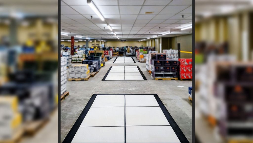 warehouse markings on floor and wall