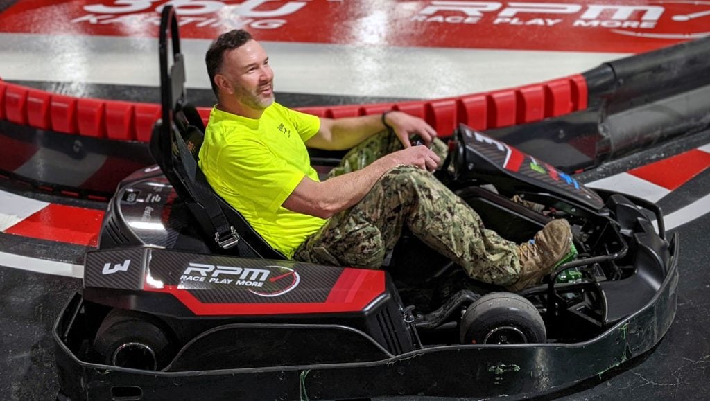 RPM race vehicle on newly striped raceway