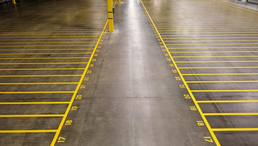 warehouse striping at scholastic book fair warehouse in easton, pa