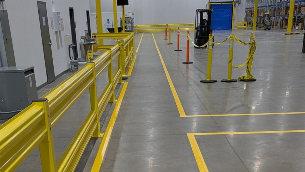 freshly painted line markings for Biotech Distribution Center