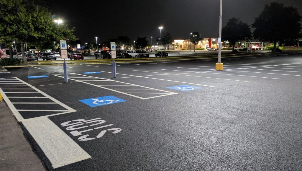 ada compliance parking spots freshly painted