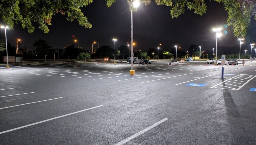 parking lot freshly painted for general contractor in new york