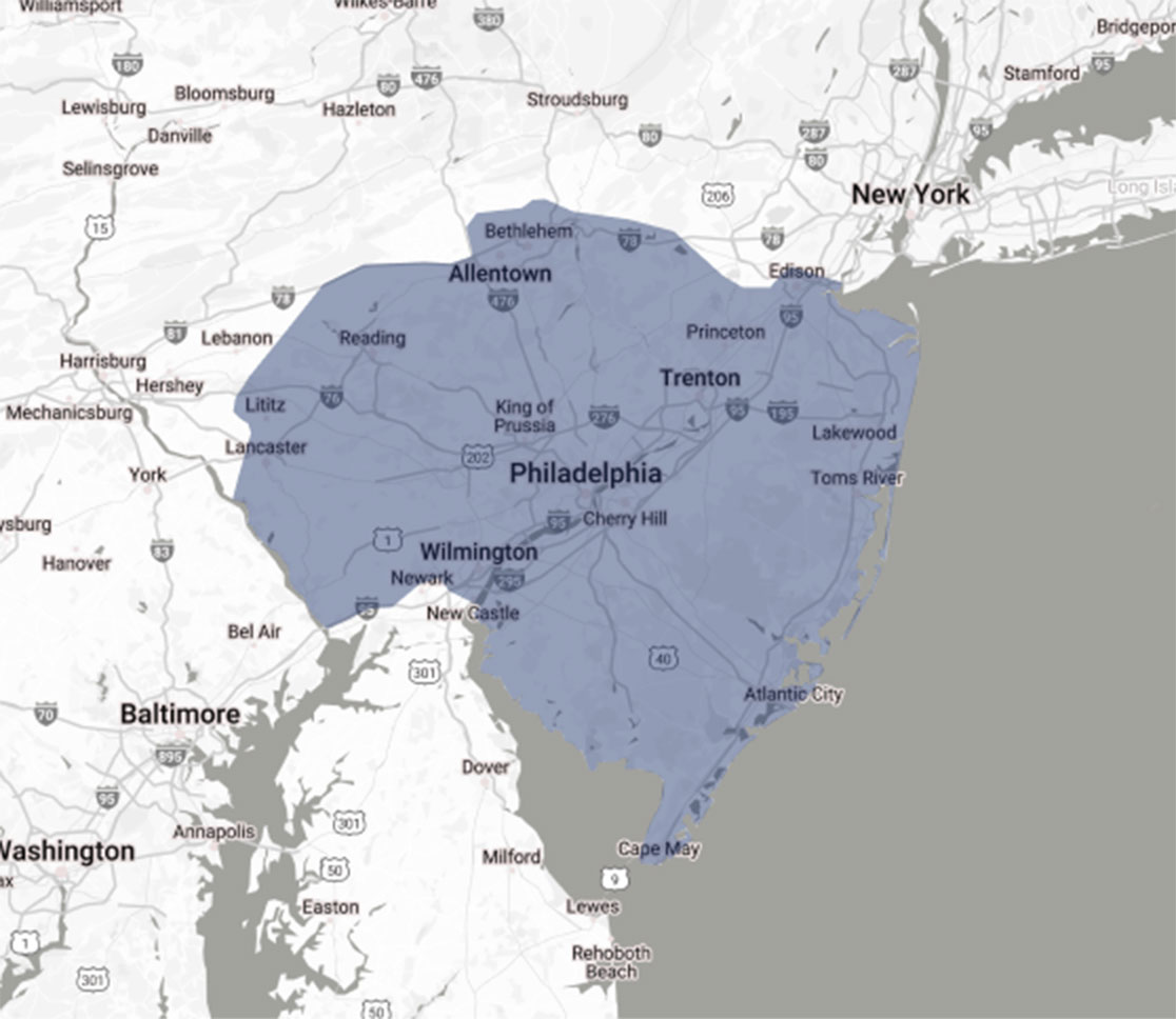 philadelphia pa map