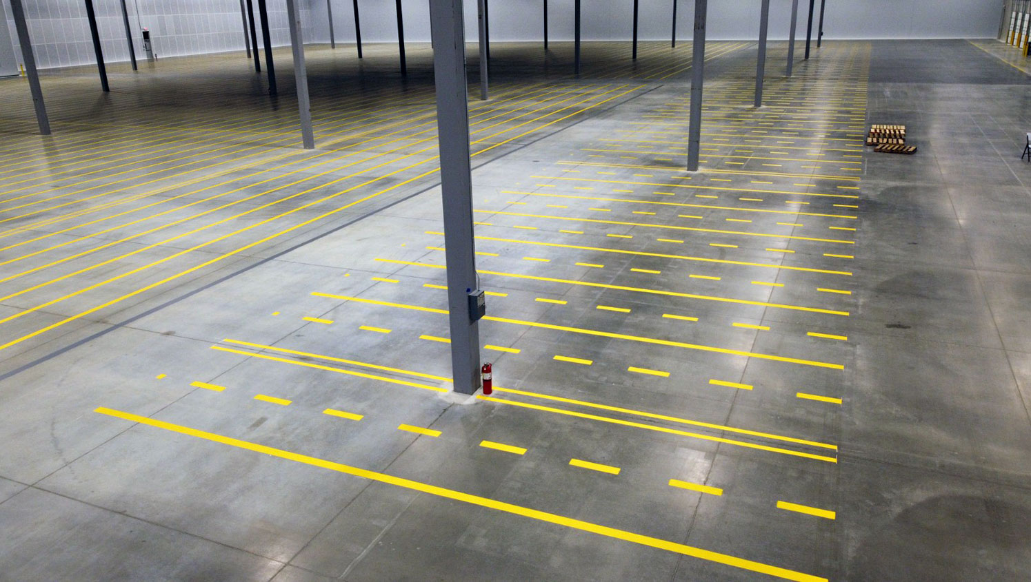 new warehouse striping for acadian crossing