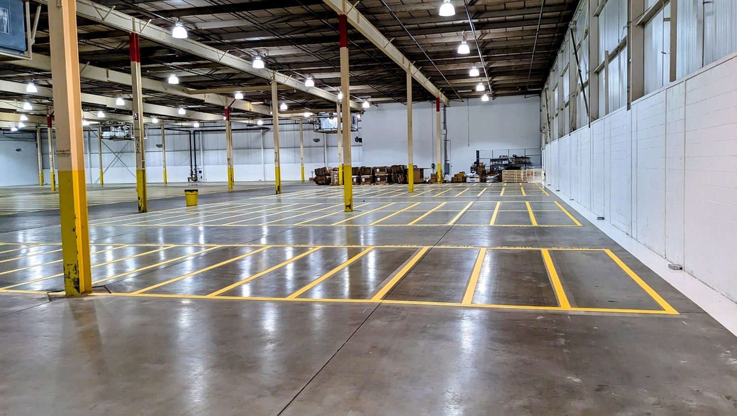 new warehouse striping