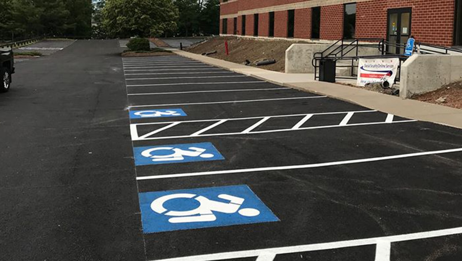 handicap parking spaces in parking lot