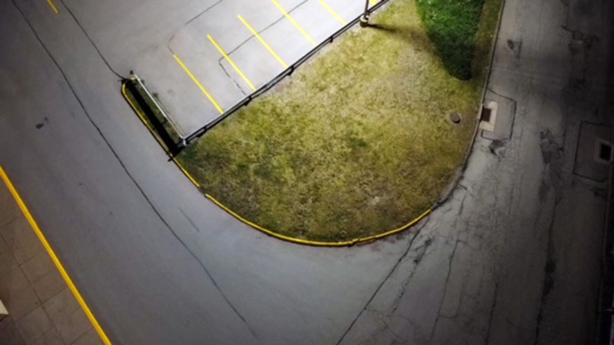 newly striped parking stalls at a michael's store