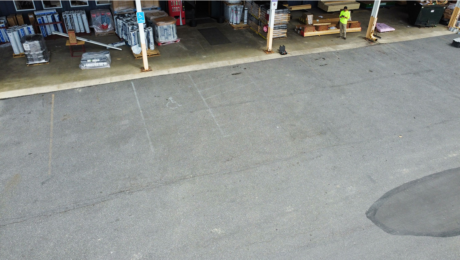 before view of line marking in Cresson, PA