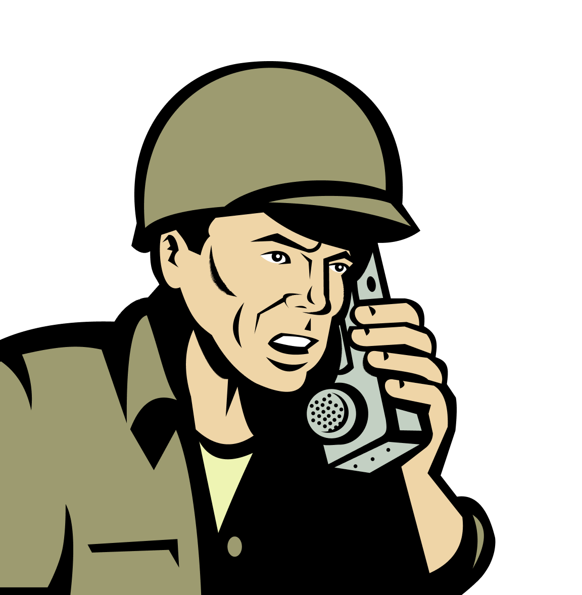 soldier on phone