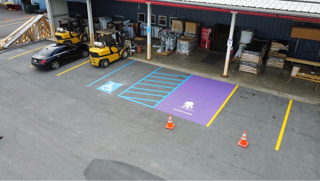 before view of line marking in Cresson, PA