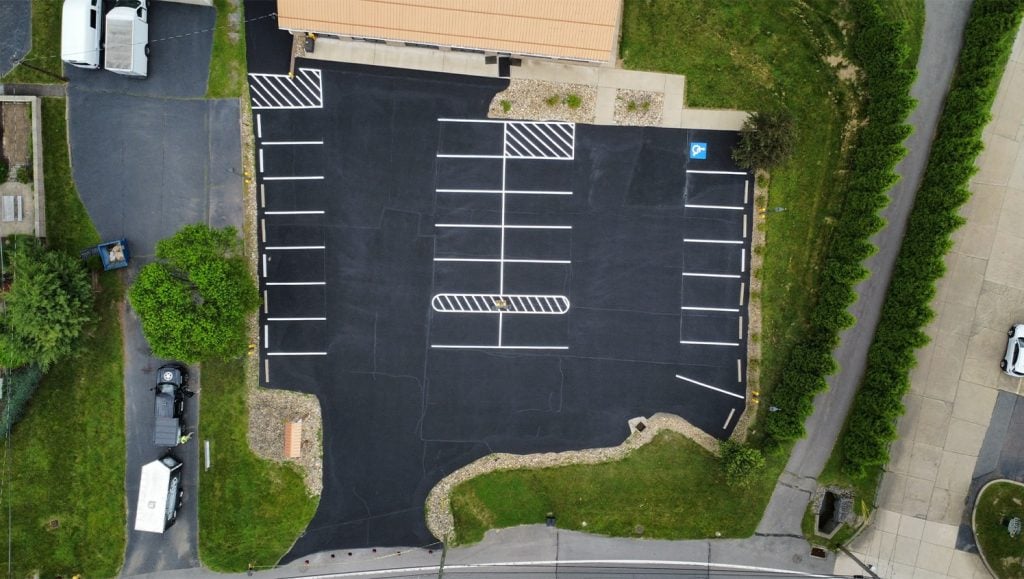 aerial view of Advanced Dental Solutions parking lot