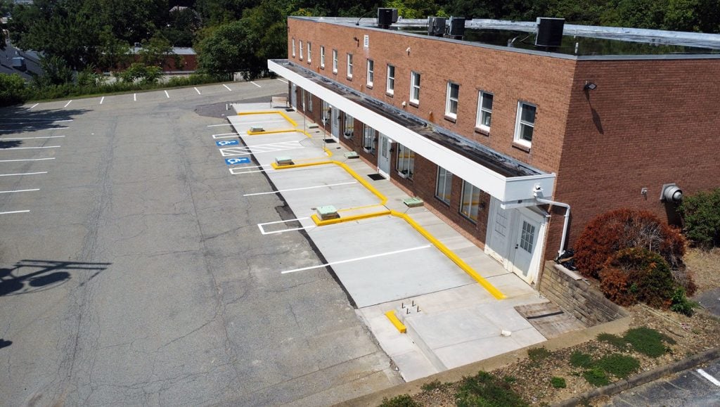 completed parking lot re-striping project