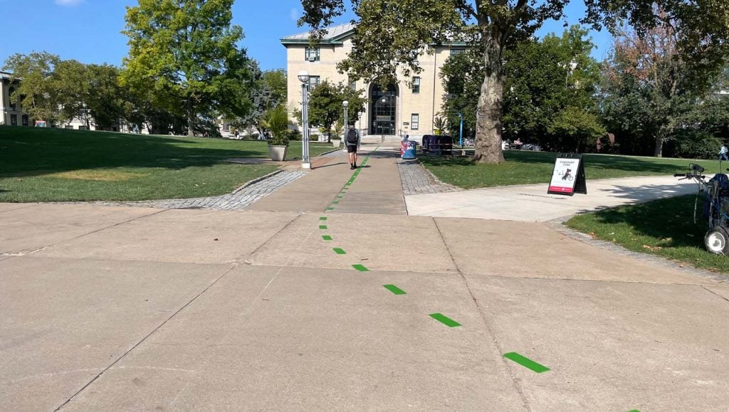 dismount zone freshly painted
