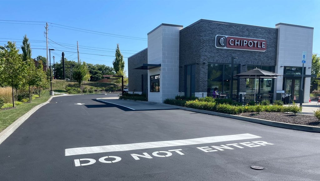 close-up of ada compliance parking spot for Chipotle
