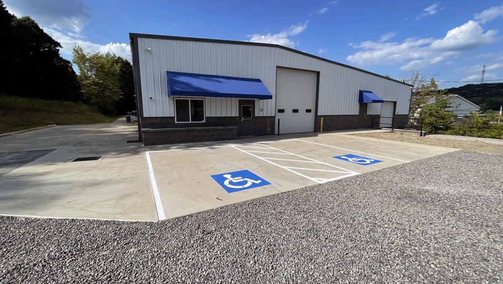 parking lot before adding ada-compliant stalls
