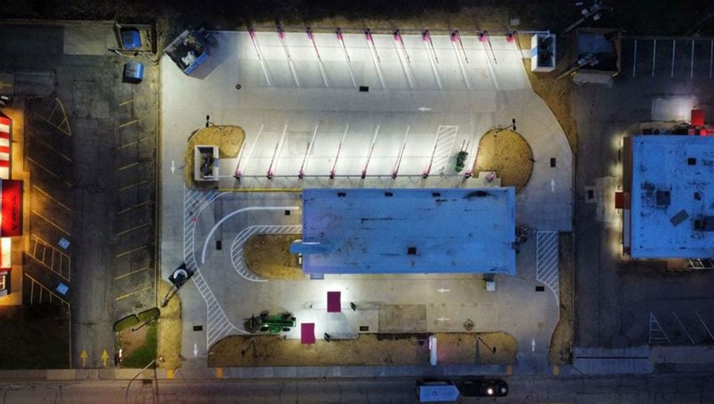overhead view of line striping in West View, PA