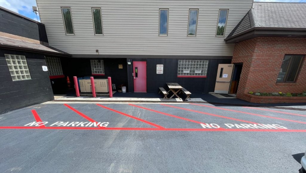 fire lane striping for Elfinwild Volunteer Fire Department parking lot