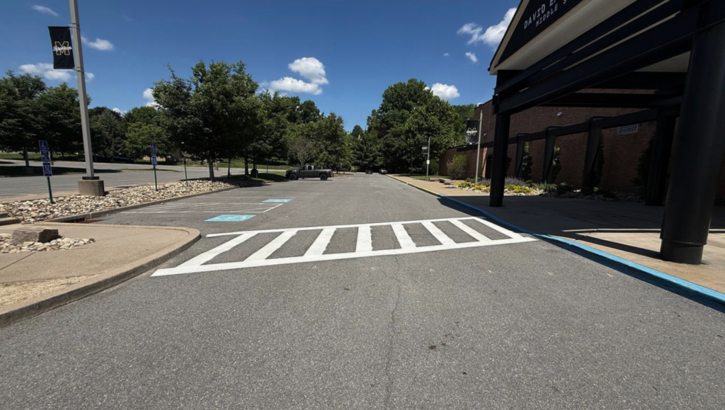 Line Striping Service for Montour School District in McKees Rocks, PA