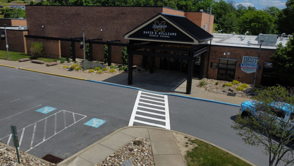 Line Striping Work for Montour School District in McKees Rocks, PA