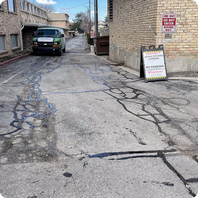 crack seal broken asphalt