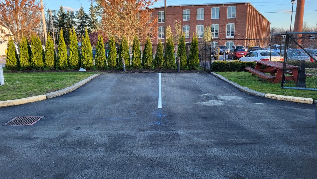 freshly painted lines for Beausoleil & Sons Paving parking lot