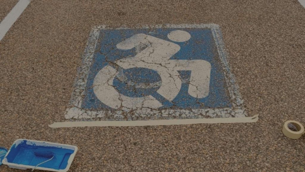 crew striping parking stall