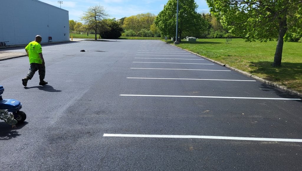 freshly painted lines for Chamberlain Contractors project