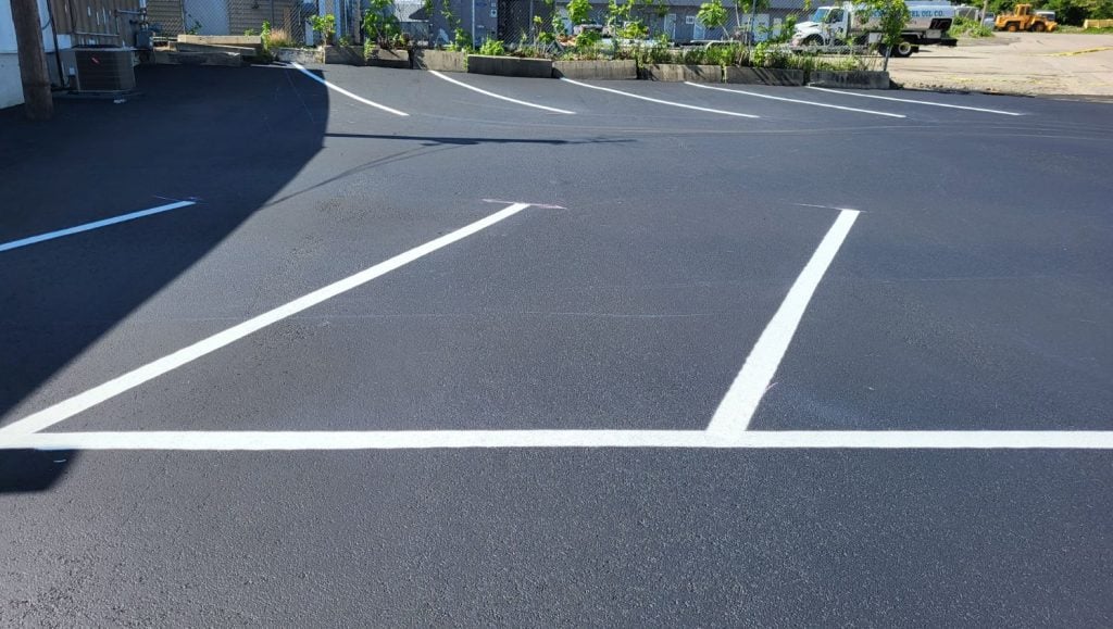 close up of new parking stall