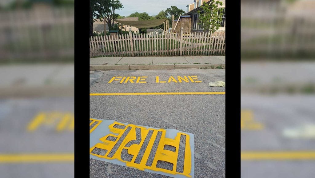 fire lane striping in south kingston, ri