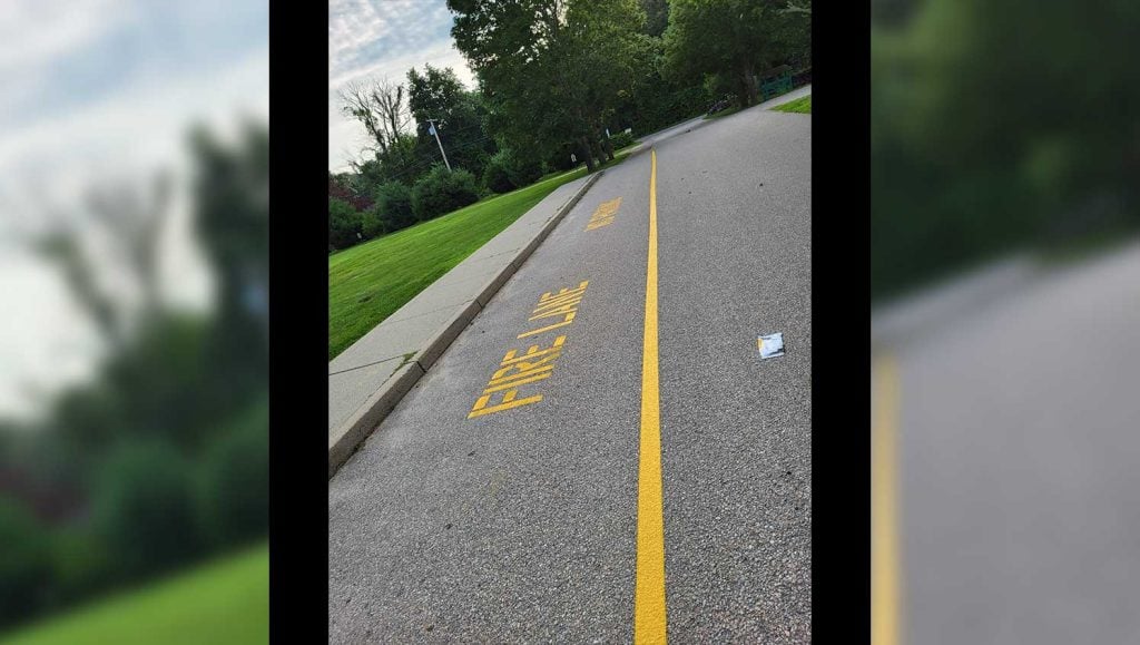 fire lane markings for local property in south kingston, ri