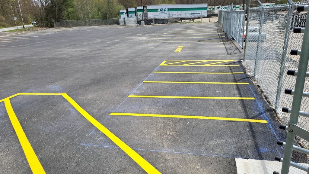 newly striped ada-compliant parking stalls