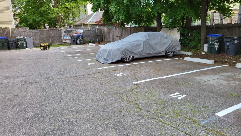 new parking lot stalls
