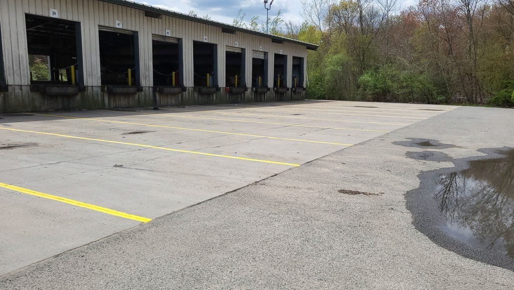 parking lot before re-stripe