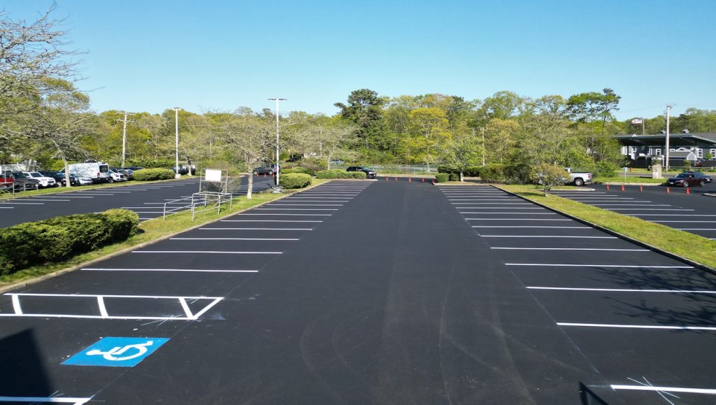 freshly painted lines and ada compliance for Chamberlain Contractors parking lot