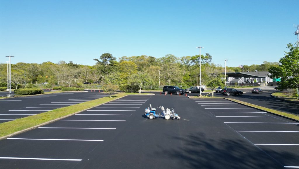 aerial view of Chamberlain Contractors parking lot