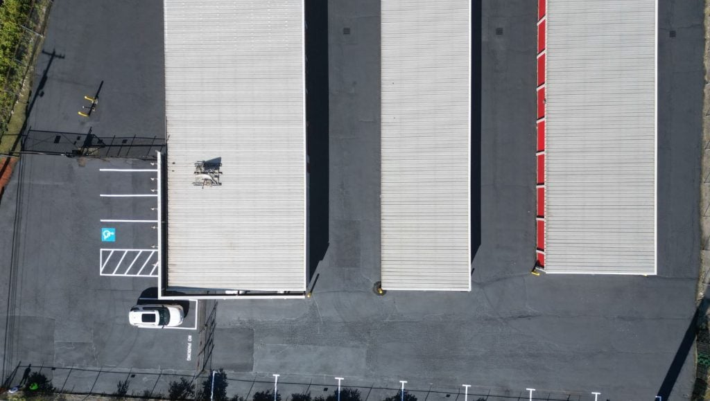 CubeSmart parking lot aerial view