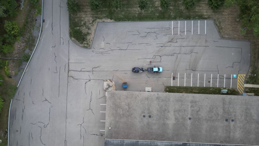 aerial view of Yarde Metals parking lot