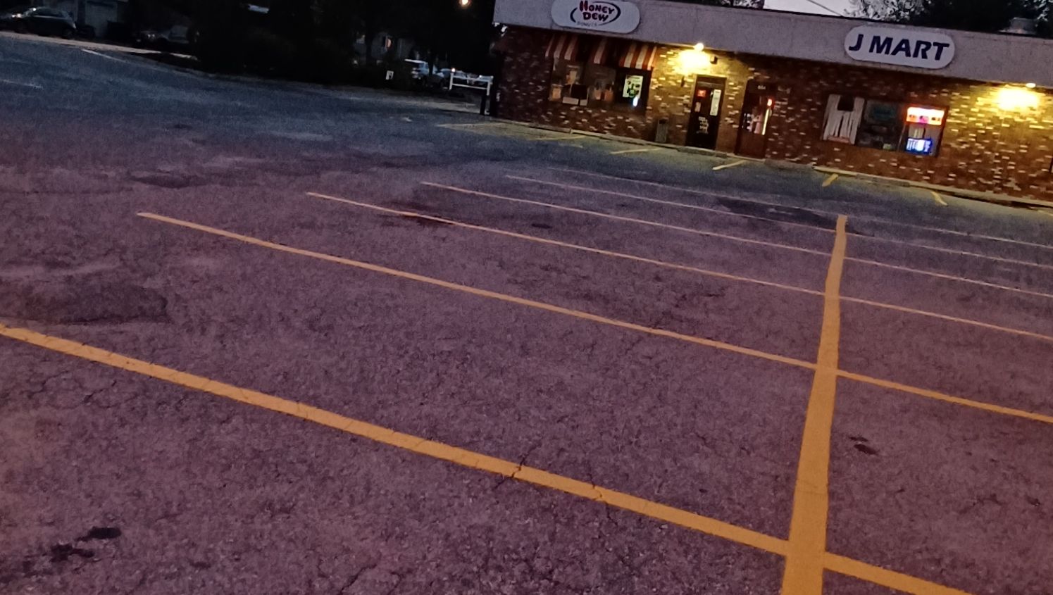 re-striped parking lot stalls