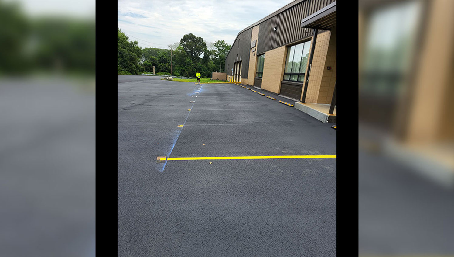 new line striping for local warehouse in lincoln, ri