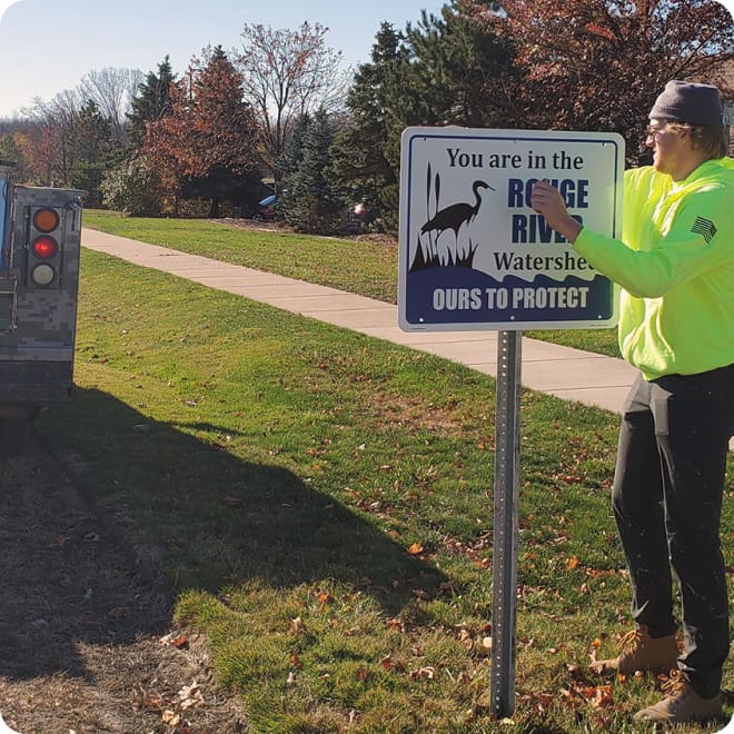 road sign installation