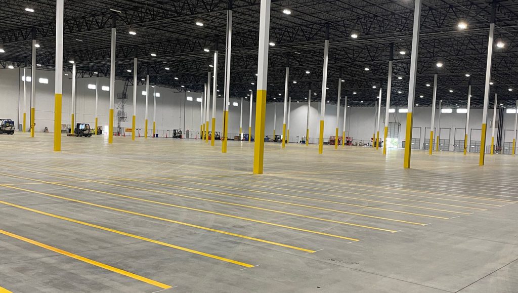 line striping for dhl warehouse