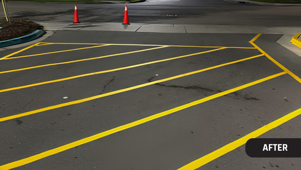 After Line Striping Service for University Commons in Wilmington, NC