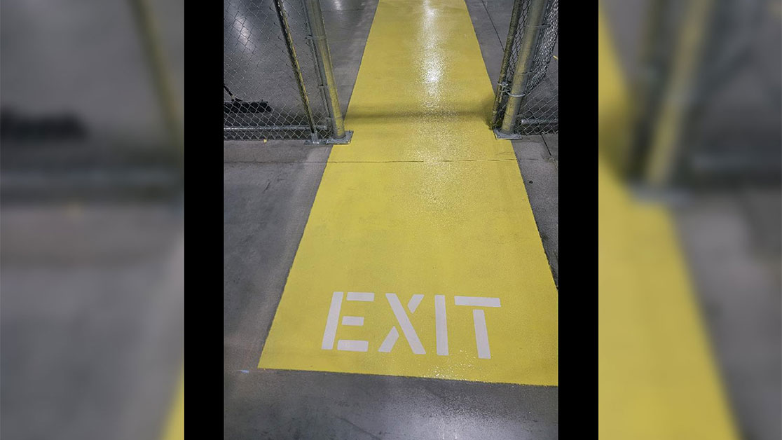 Warehouse Floor Marking for Omega Construction Lowe's GFORCE™