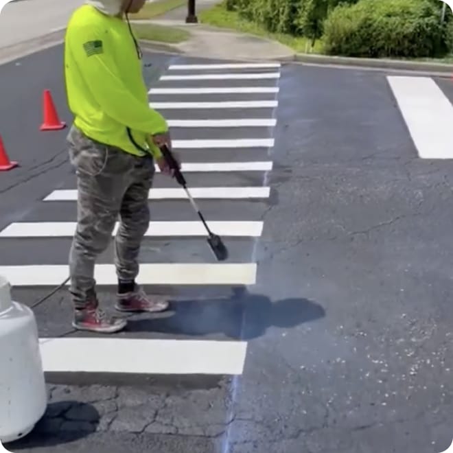 thermoplastic install in progress