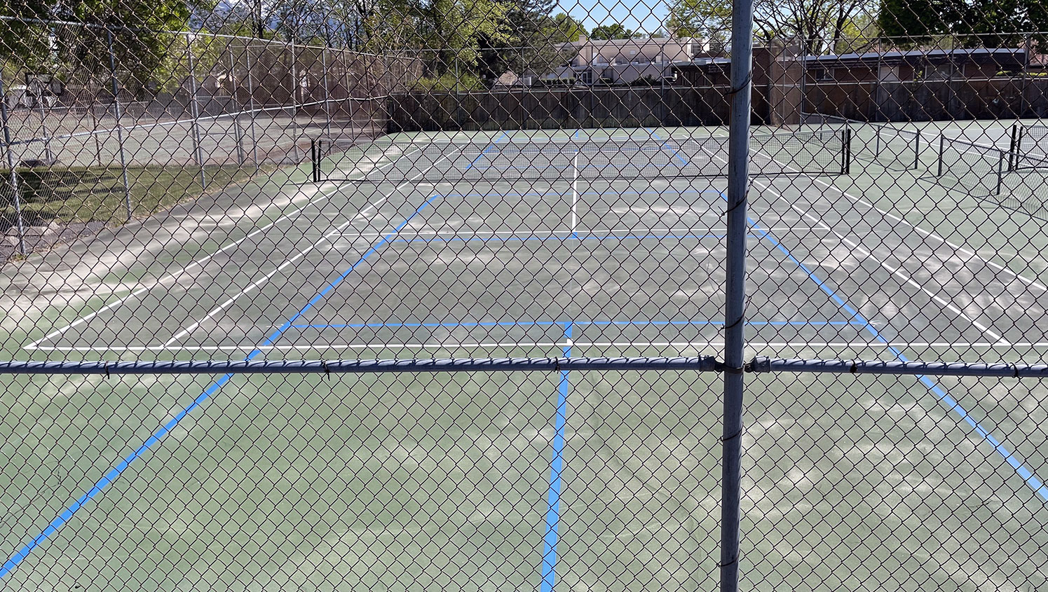 new pickleball court markings at Evergreen Swim and Tennis Club in Salt Lake City, UT