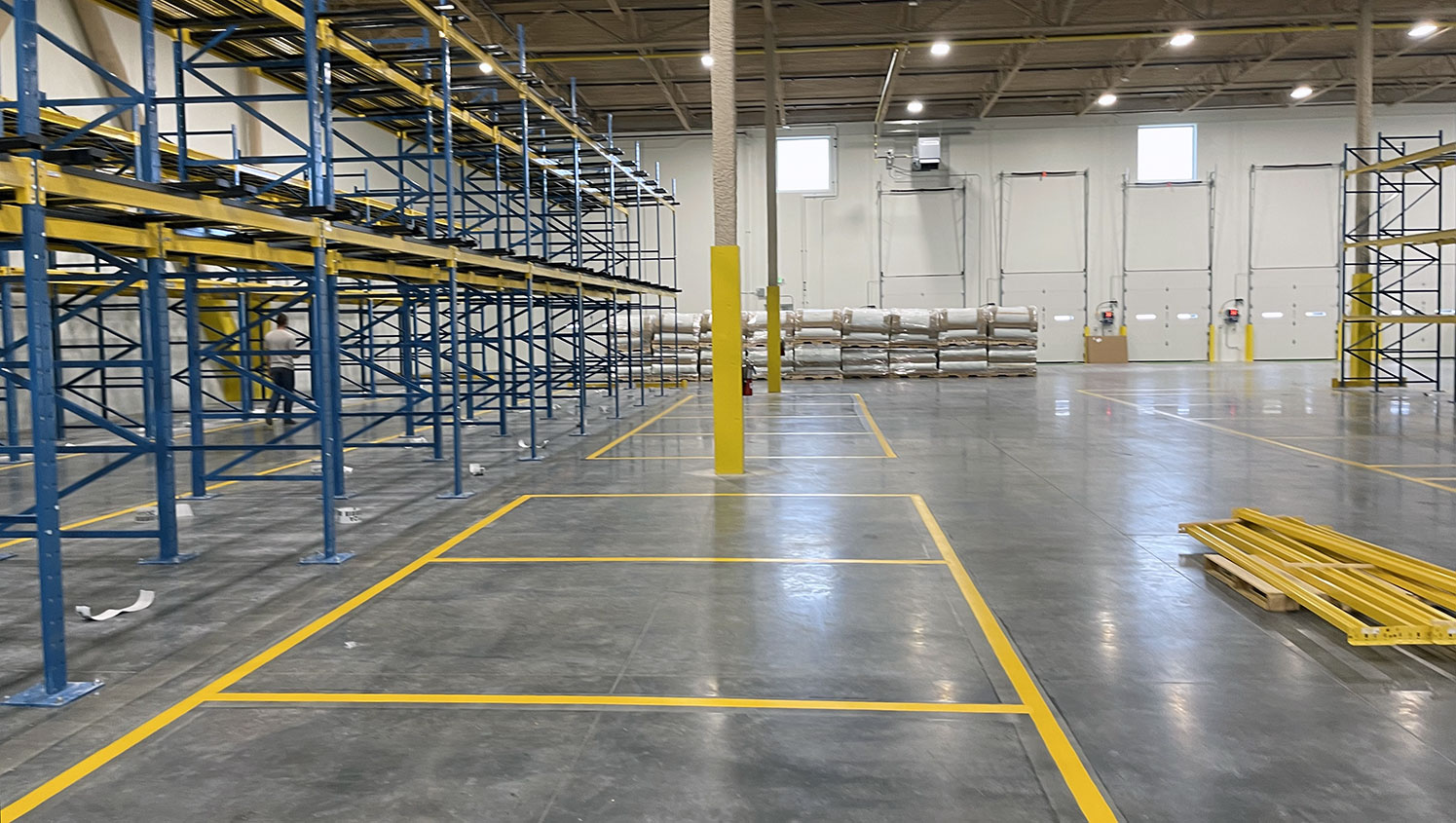 warehouse floor markings for pallet and equipment storage
