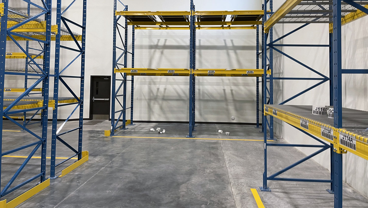 warehouse floor striping for pallet and equipment storage