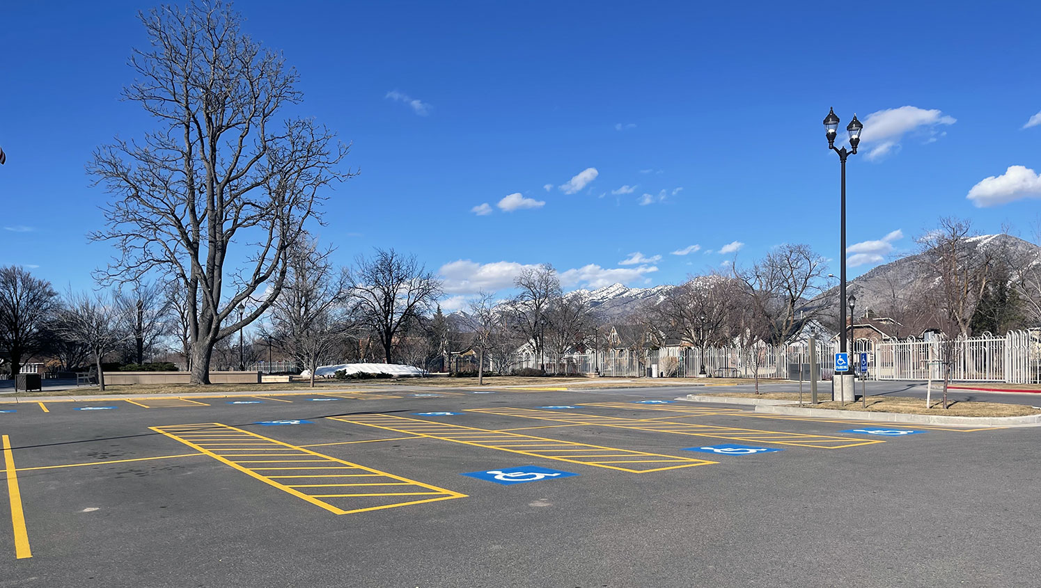 forward view of new ADA compliant parking stalls