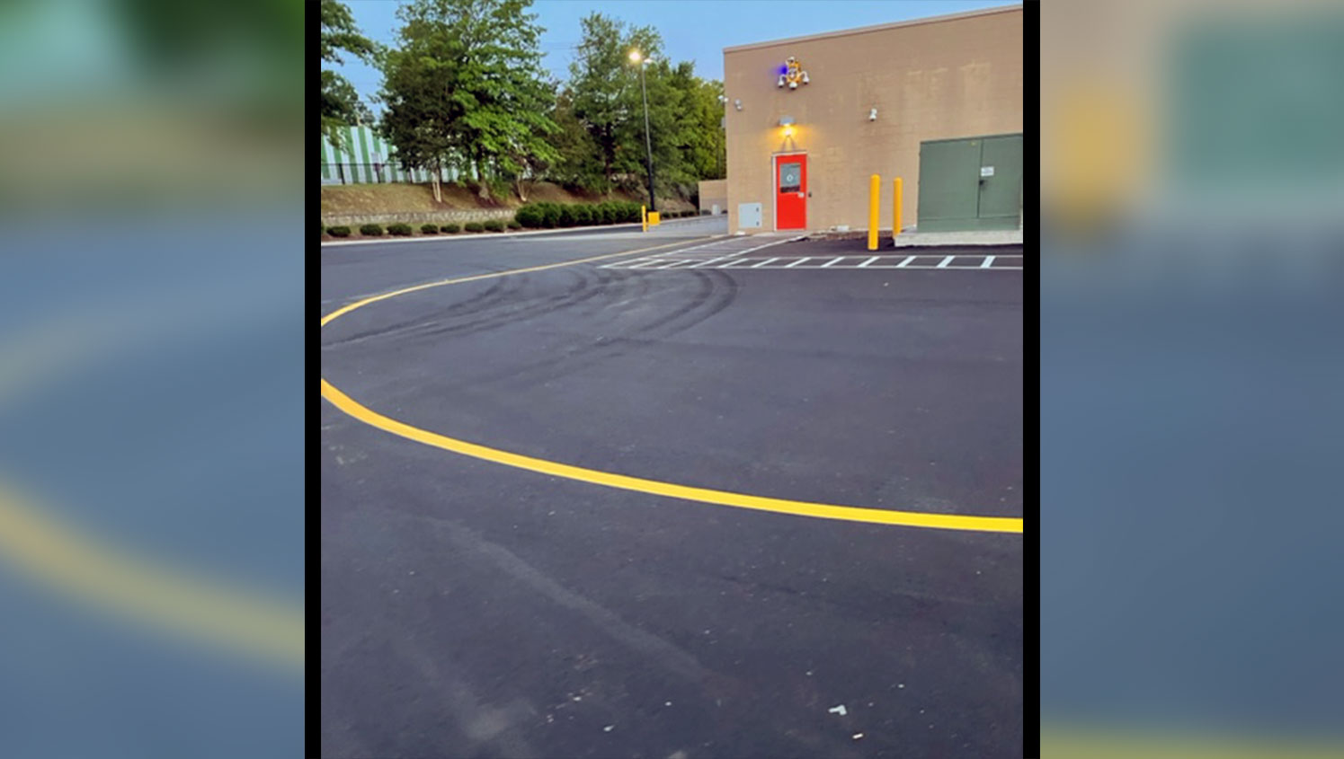 re-striped parking stalls at greensboro walmart